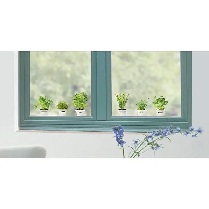 Adhesivos decorativos cristal - Plantas verdes, Verde, 21 x 29,7 cm