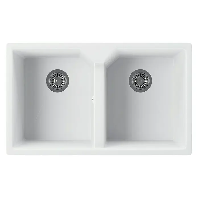 Atron Fregadero encastrable Berlín - 49,5 x 81,6 cm, Acrílico, Blanco, Brillante