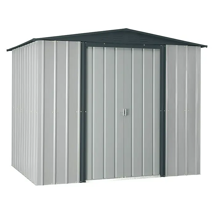 Caseta para jardín - 1,88 x 2,45 m, Acero, Plateado, Gris antracita