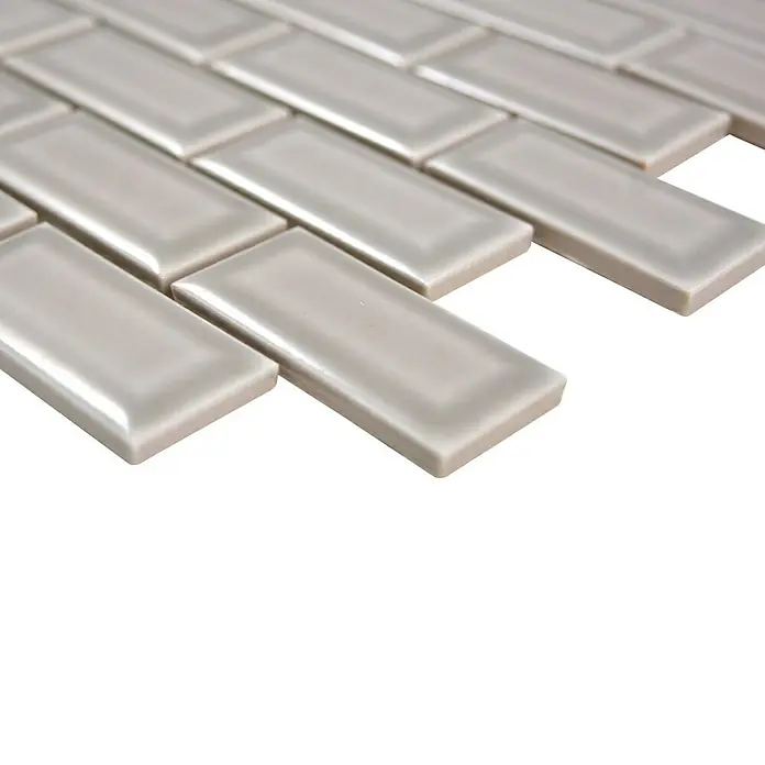 Mosaikfliese Brick Bond Diamond CBC 102 - 30 x 30 cm, Grau, Glänzend - Detailaufnahme
