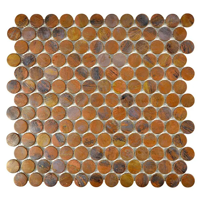 Mosaikfliese Knopf XK PR 56 - 29,8 x 28,2 cm, Kupfer, Matt - Ansicht von oben