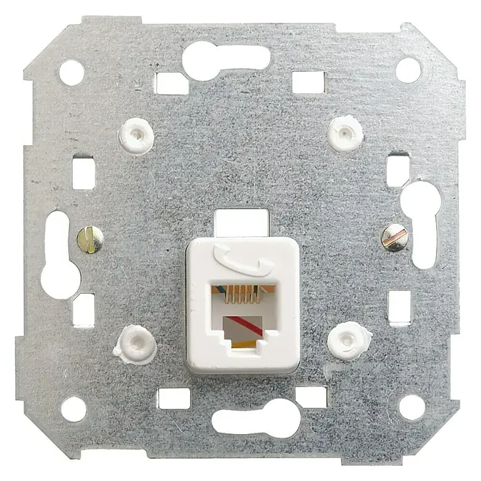 Simon Toma de teléfono RJ12 - Blanco, 1 canal, Aluminio, En pared