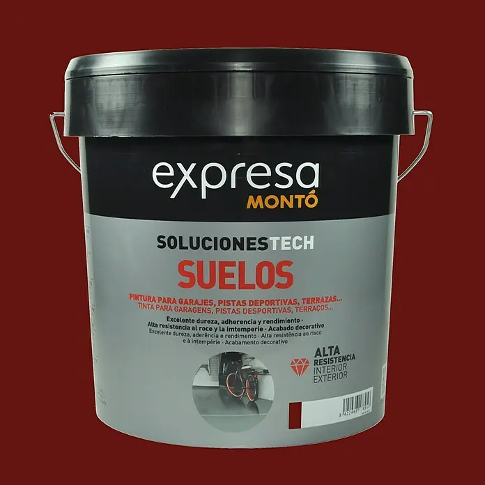 Montó Pintura para suelos Expresa - Rojo, 4 l, Mate sedoso