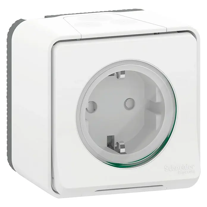 Schneider Electric Enchufe Mureva Styl - Blanco, 16 A, Montaje en la pared
