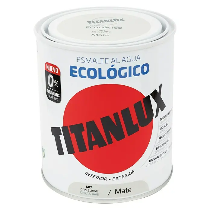 Titanlux Esmalte de color Eco - Gris suave, 750 ml, Mate