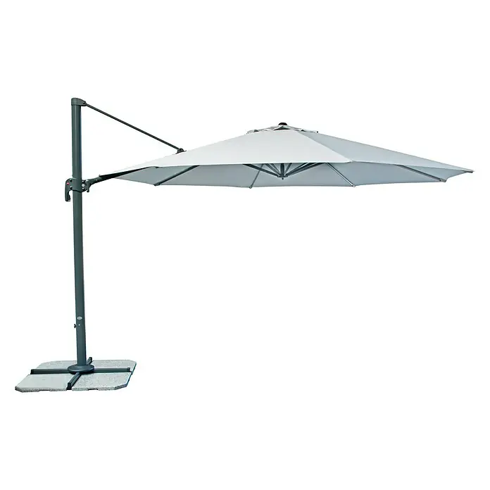 Derby Ravenna Pendelschirm Ravenna - Grau, Durchmesser: 392 cm - Vorderansicht