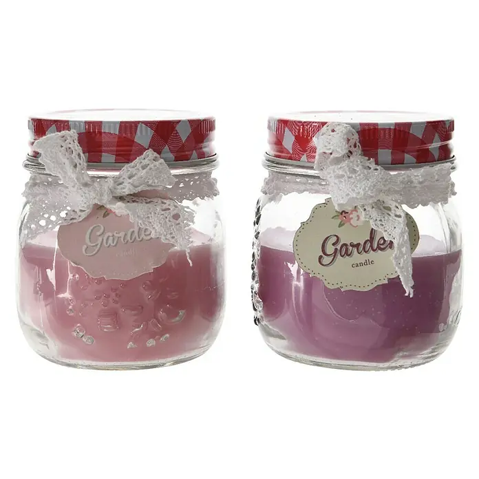Vaso con vela de cera Garden - Ø x Al: 8 x 9 cm, Rosa