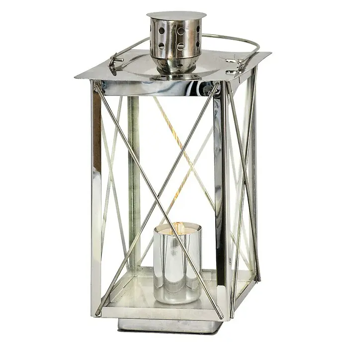 Eglo Tischleuchte Donmington - 60 W, L x B x H: 15 x 15 x 27,5 cm, Chrom/Klar, E27 - Vorderansicht