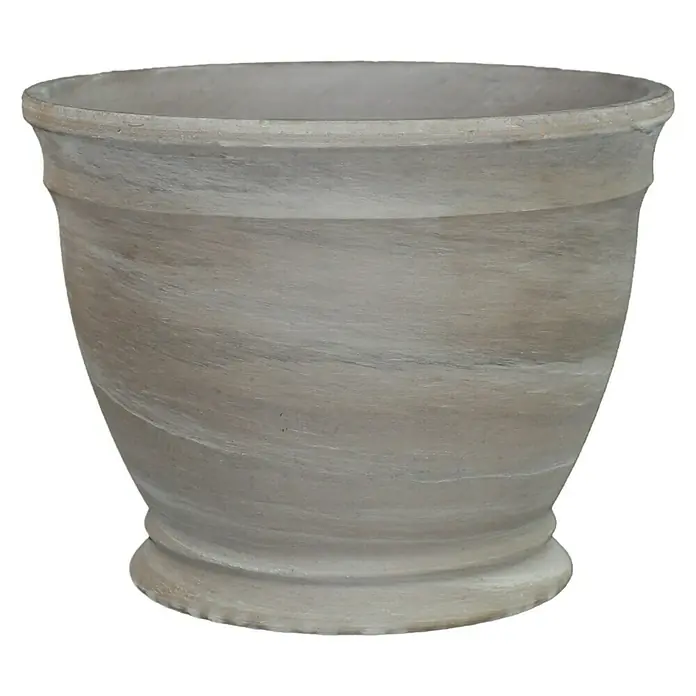 Pflanztopf Gallicus - Außenmaß (Ø x H): 25 x 19,3 cm, Naturmaterialien, Basalt - Vorderansicht