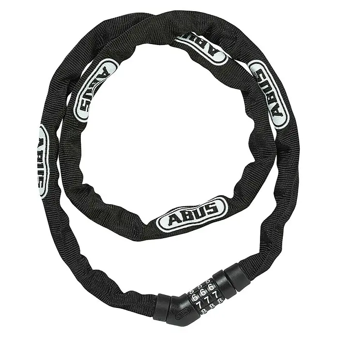 Abus Cadena con candado de combinación 4804C/110 - Largo: 110 cm, Espesor: 4 mm, Negro