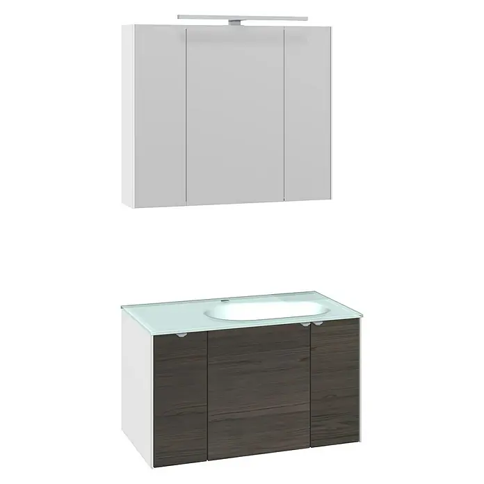 Camargue Badmöbel-Set Balando - 82 cm, 3 -tlg., Aschegrau, Matt
