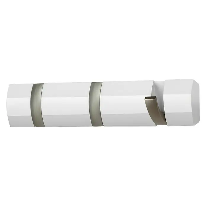 Umbra Garderobenleiste Flip - L x B x H: 30 x 2,5 x 7,6 cm, Anzahl Haken: 3 Stk., Weiß - Vorderansicht
