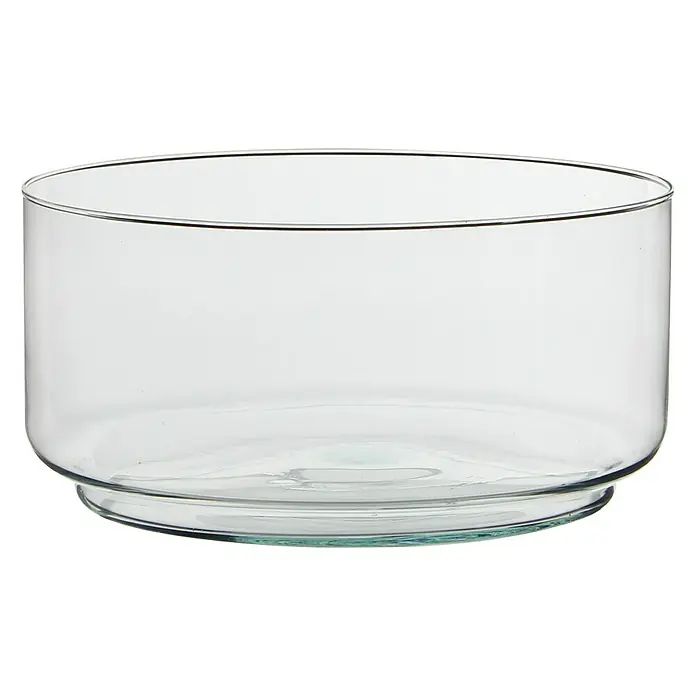 Jarrón de vidrio redondo Tigo - Ø x Al: 26 x 13 cm, Transparente