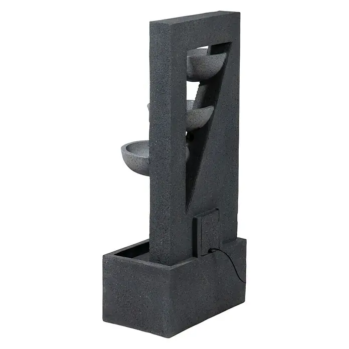 Dobar Kunststeinbrunnen - 40 x 25 x 92 cm - Rückansicht