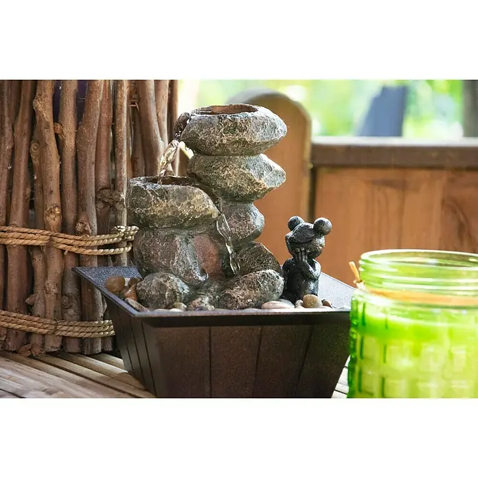 Dobar Kunststeinbrunnen - 20 x 20 x 21,5 cm - Stimmungsaufnahme