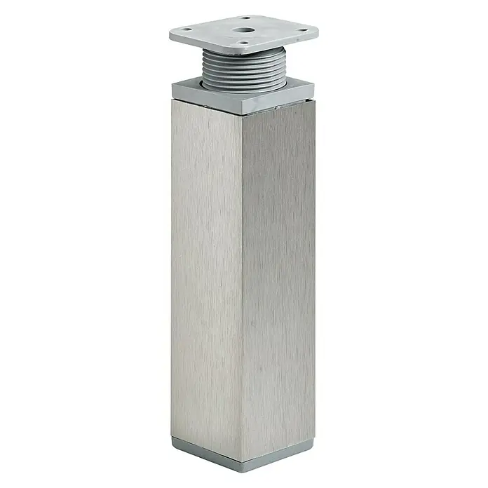 Hettich Möbelfuß - L x B: 40 x 40 mm, Verstellbar: 150 - 170 mm, Edelstahlfarben, Traglast: 50 kg - Vorderansicht