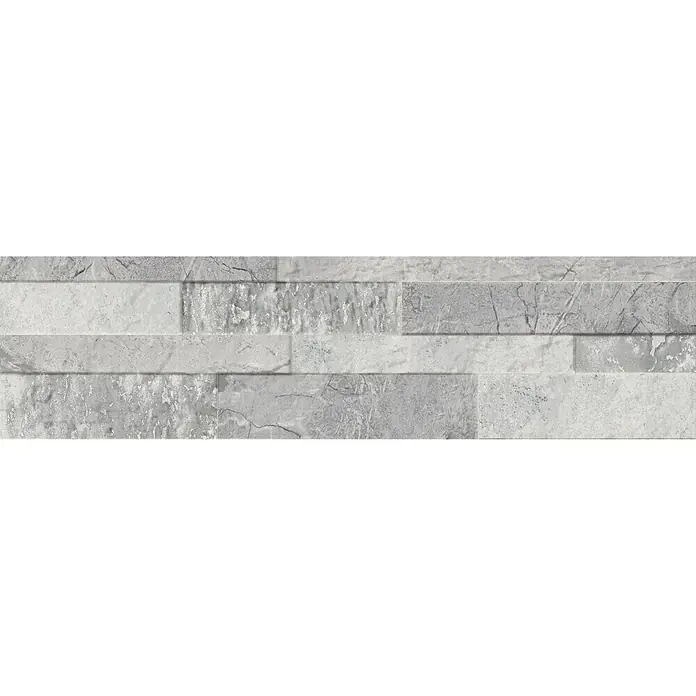 Revestimiento de pared Zion - 15,3 x 58,9 cm, Gris, Efecto piedra