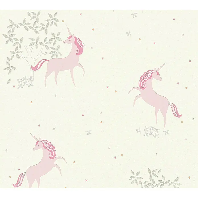 AS Creation Boys And Girls 6 Vliestapete Einhorn - Gelb/Rosa, Motiv, 10,05 x 0,53 m - Detailaufnahme