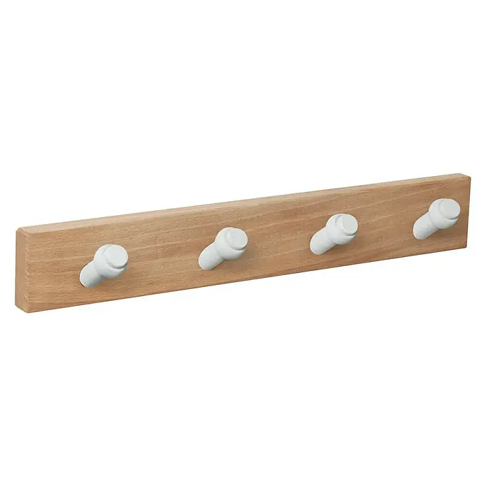 Nesu Perchero 9402 - L x An x Al: 60 x 6 x 1,6 cm, Madera, Natural/Blanco