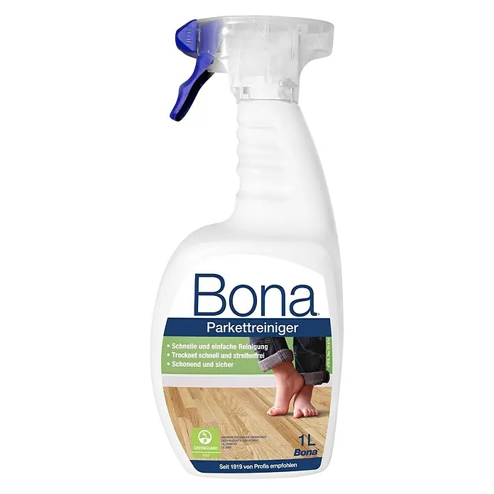 Bona Parkettreiniger - 1 l, Flasche mit Sprühpistole - Vorderansicht