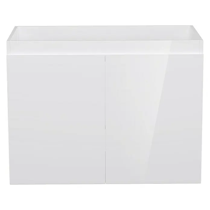 Camargue Espacio Kupaonski ormarić za nasadni umivaonik - 60 x 46 x 60 cm, 2 vrata, Gama bijela sjaj - Pogled sprijeda