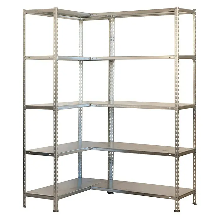 Simonrack Simonclick Estantería metálica Simoncorner - L x An x Al: 30 x 90 x 180 cm, Capacidad de carga: 80 kg/balda, Número de baldas: 10 ud., Tipo de montaje: Inserción, Galvanizado