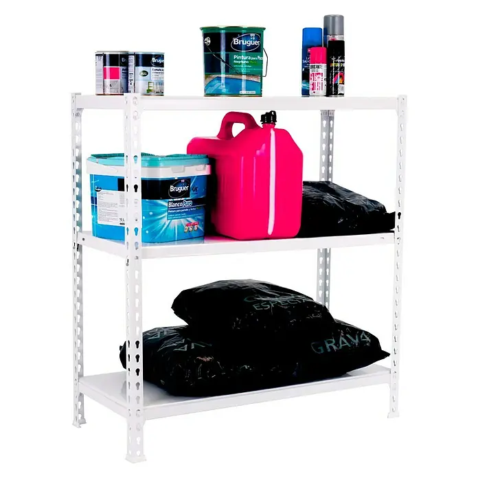Simonrack Simonclick Estantería metálica Ecoclick Plus - L x An x Al: 30 x 100 x 90 cm, Capacidad de carga: 70 kg/balda, Número de baldas: 3 ud., Blanco