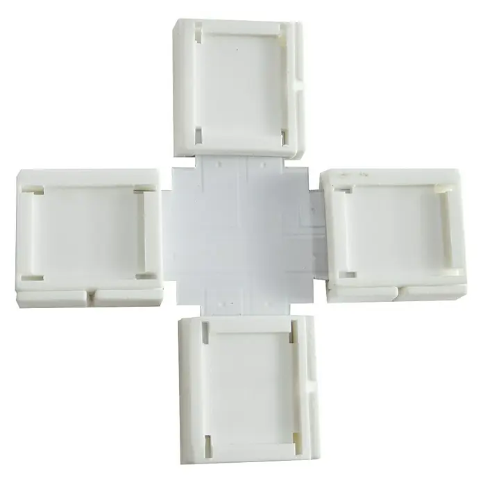 Alverlamp Conector en X para tiras LED - L x An: 4,8 x 4,9 cm, PVC, Blanco