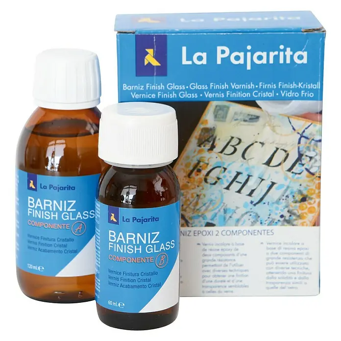 La Pajarita Barniz Kit Finish Glass - Brillante, 120 ml, Incoloro