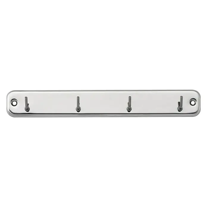 Inofix Perchero 3084 - L x An x Al: 23 x 3,2 x 3 cm, Número de ganchos: 4 ud., Plateado, Acero inoxidable