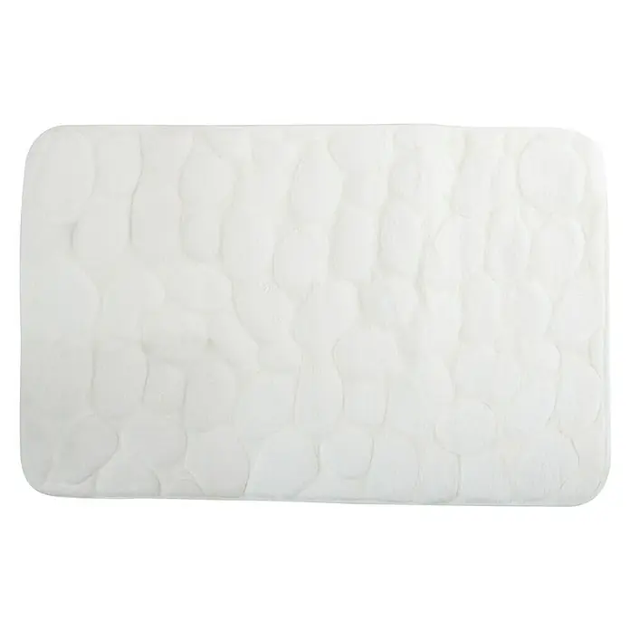 MSV Alfombra para baño Piedras B - 50 x 80 cm, Blanco