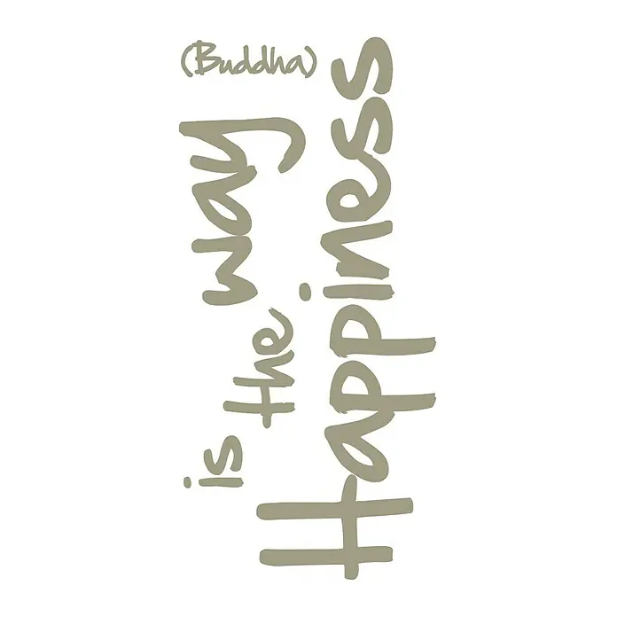 Vinilo de pared Happiness is the way - Gris, 15 x 31 cm, 2 piezas