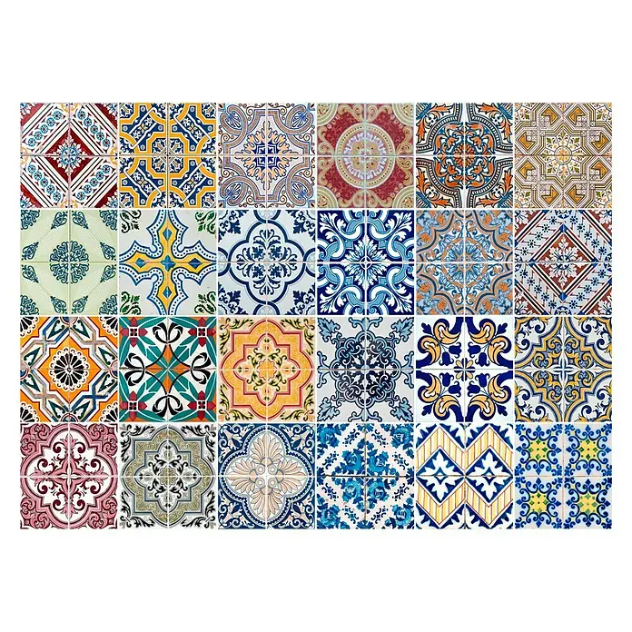 Vinilo de pared azulejos - Multicolor, 47 x 65 cm, 1 pieza