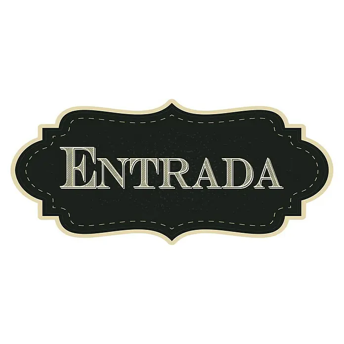 Adhesivos decorativos Entrada Salida vintage - Lámina adhesiva decorativa, 31 x 15 cm, Negro/Beige
