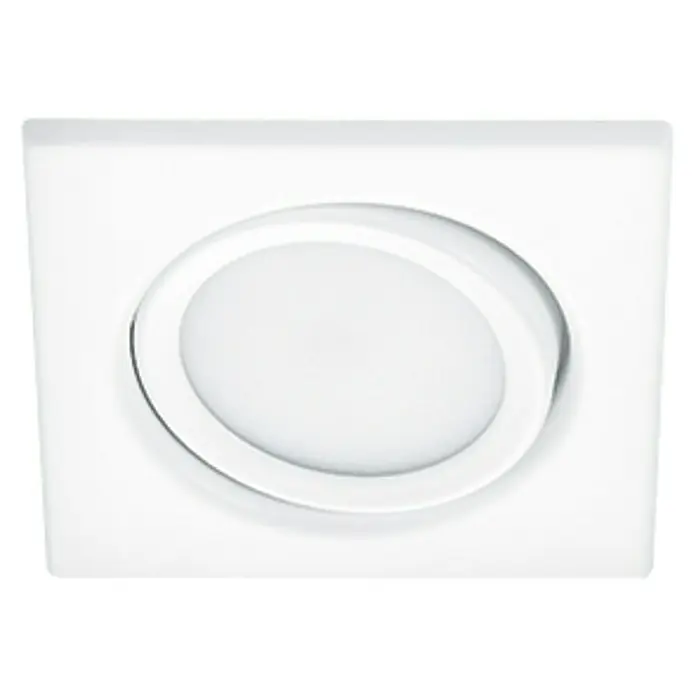 Trio Lighting Foco LED empotrable Rila cuadrado - 5 W, Color de luz: Blanco cálido, Blanco