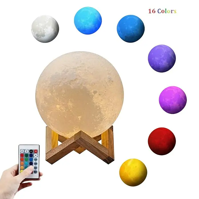 LED-Nachtlicht Luna - Weiß, Höhe: 18 cm - Vorderansicht