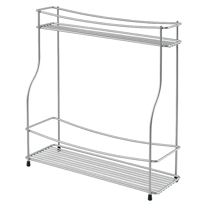 Metaltex Gewürzregal - L x B x H: 22 x 6 x 28 cm, Anzahl Böden: 2 Stk., Silber - Vorderansicht