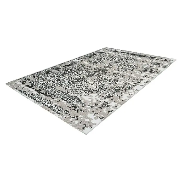 Kayoom Kurzflorteppich Broadway - Grau, 150 x 80 cm, 100 % Polypropylen - Rechte Seitenansicht
