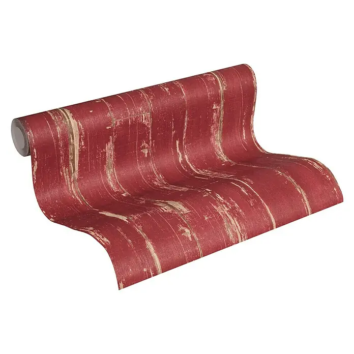 AS Creation Il Decoro Vliestapete - Rot, Holzoptik, 10,05 x 0,53 m - Ansicht von oben