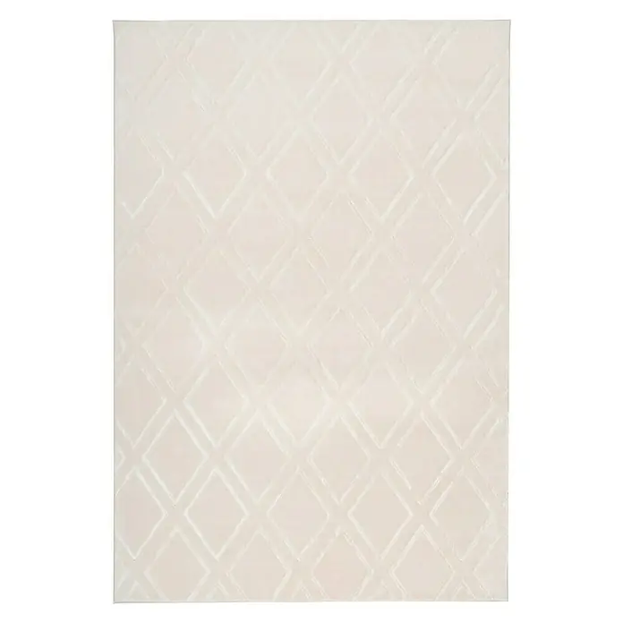 Kayoom Kurzflorteppich Monroe III - Creme, 290 x 200 cm, 100 % Polyester - Ansicht von oben