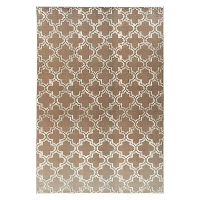 Kayoom Kurzflorteppich Monroe I - Braun, 170 x 120 cm, 100 % Polyester - Ansicht von oben