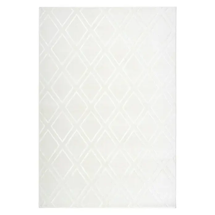 Kayoom Kurzflorteppich Monroe III - Weiß, 150 x 80 cm, 100 % Polyester - Ansicht von oben