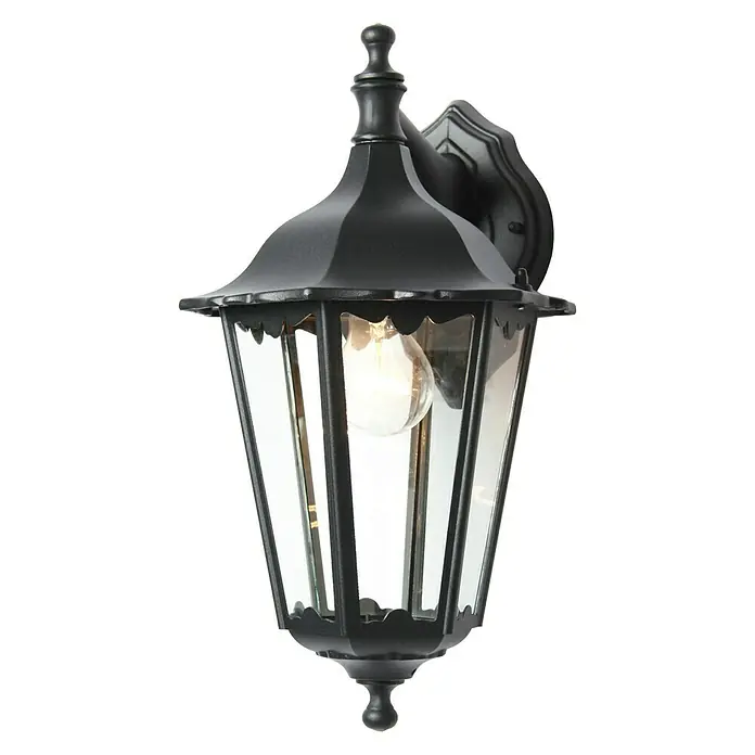 Luceco Praga Aplique exterior - 100 W, 28,3 x 22,4 x 42 cm, Negro, IP44, Descendente