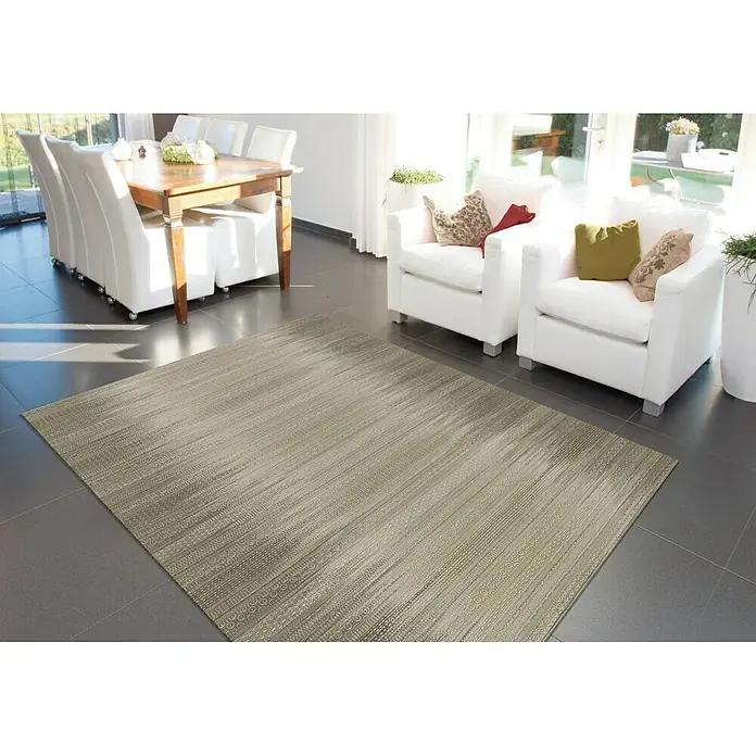 Kayoom Wollteppich Sunset - Taupe, 240 x 170 cm, 80 % Neuseeland-Wolle, 20 % Baumwolle - Stimmungsaufnahme