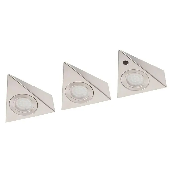 Müller-Licht LED-Unterbauleuchte Trios Sensor silver - 8 W, Infrarot-Bewegungssensor, L x B x H: 14,5 x 13,5 x 4,1 cm, Silber