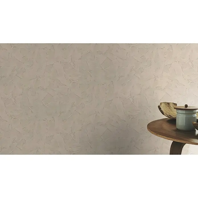 Rasch Vliestapete - Taupe, Putzoptik, 10,05 x 0,53 m - Stimmungsaufnahme
