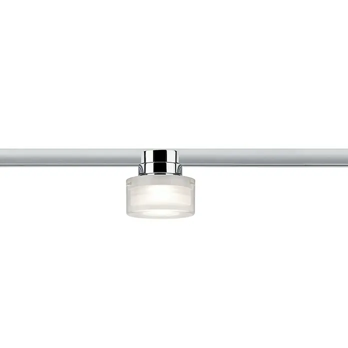 Paulmann URail LED-Spot Topa - 5,2 W, Chrom matt/Transparent/Satin, L x B x H: 73 x 80 x 80 mm - Vorderansicht