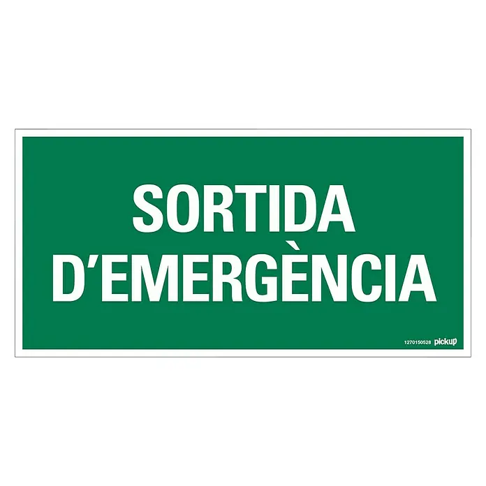 Pickup Señal de precaución catalán - Motivo: Salida de emergencia, L x An: 30 x 15 cm