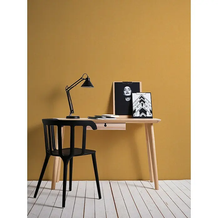 AS Creation Linen Style Vliestapete Changiert - Senf/Gold, Uni, 10,05 x 0,53 m - Stimmungsaufnahme