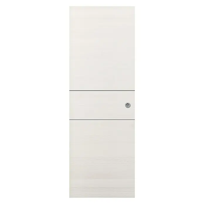 Puerta corredera de madera Fresno Eslovenia 200 - 82,5 x 203 cm, Blanco, Macizo, Con uñero